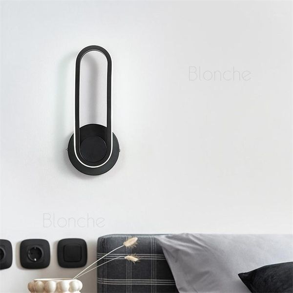 

wall lamp modern led light bedroom bedside lamps black/white/gold iron art fixtures sconces for living room kitchen decor lights1