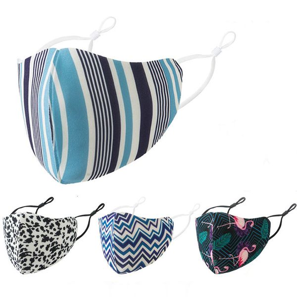 

mask designer camo face mask printed stripe face masks with fashion cover are dustproof and smog-proof, blue silk