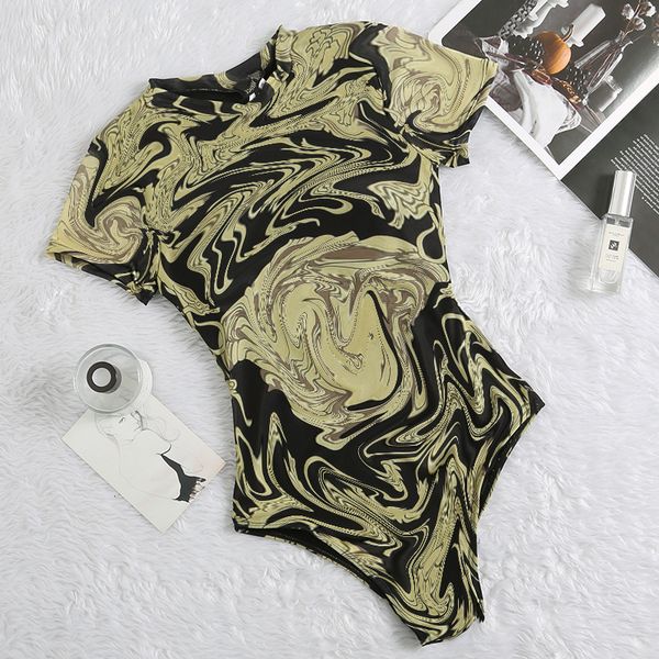 

солнцезащитный крем с коротким рукавом один кусок мода консервативный сексуальный купальник