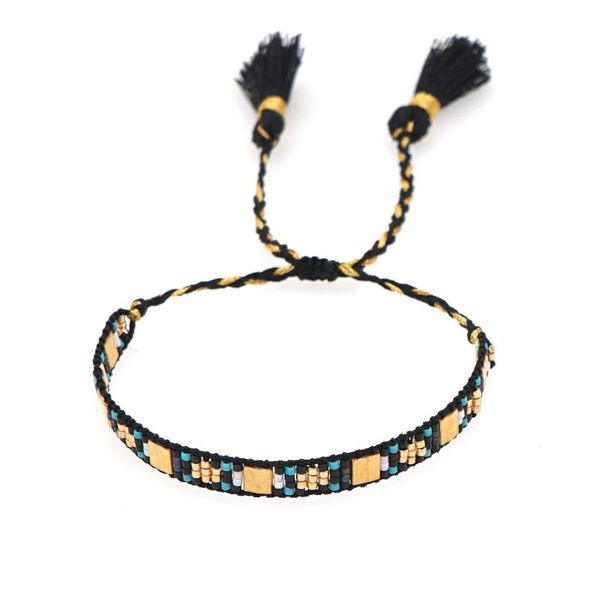 

charm bracelets go2boho tassel bracelet for women jewelry trendy friends gift tila beads pulsera 2021 miyuki jewellery braided ladies, Golden;silver