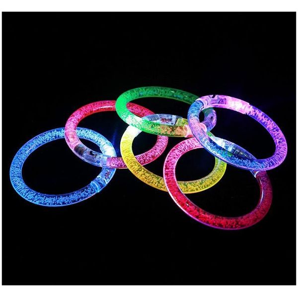 

led glitter glow bracelet flash light stick acrylic crystal gradient hand ring bangle creative christmas party s jllfnp yummy_shop