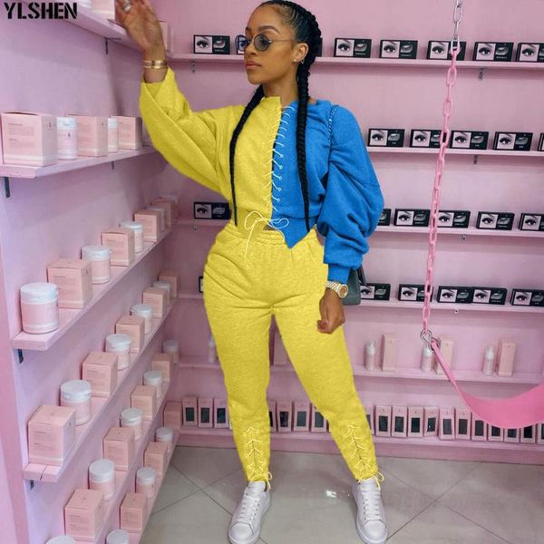 

бинты вершина и брюки два 2 piece set женщина костюмы нижнее осень streetwear женского matching наборы африканской одежда sweatsuit, Gray