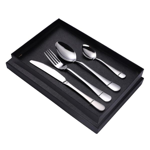 

anti-rust stainless steel knife spoon fork set cutlery, packed in gift box, household use