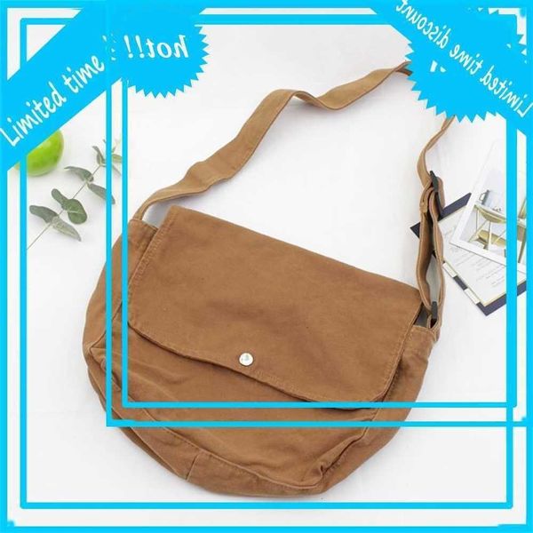 

korean forest department literature and art leisure canvas simple solid color one shoulder messenger women's bag versatile postman sail