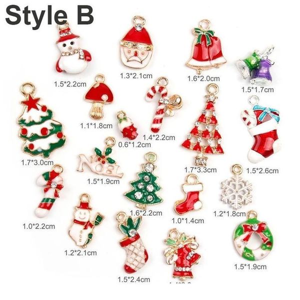 

christmas charm pendant beads for jewelry making diy bracelet earrings xmas gift tree elk santa claus snowman spacer bea jllwrs, Black