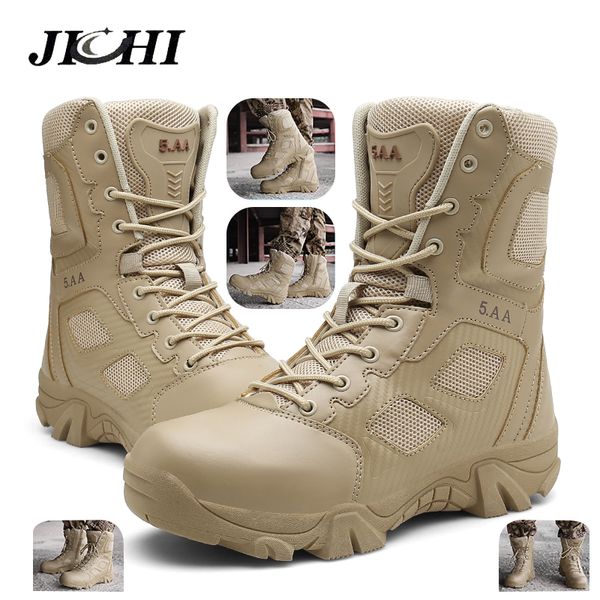 

jichi desert tactical мужские ботинки большого размера 47 army men boots износостойкой военнослужащих combat ботильоны открытый туризм 20101, Black