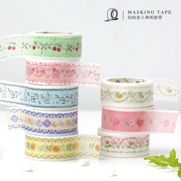 

5Pieces/LotDaisy Cherry Washi Tape Bullet Journal Peach Masking Tape Scrapbooking Sticker DIY Decorative Tape Sticker Office Supplies 2016