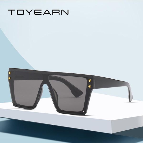 

new fashion oversized square sunglasses women big star frame vintage flat mirror shades gradient lens sun glasses for female, White;black