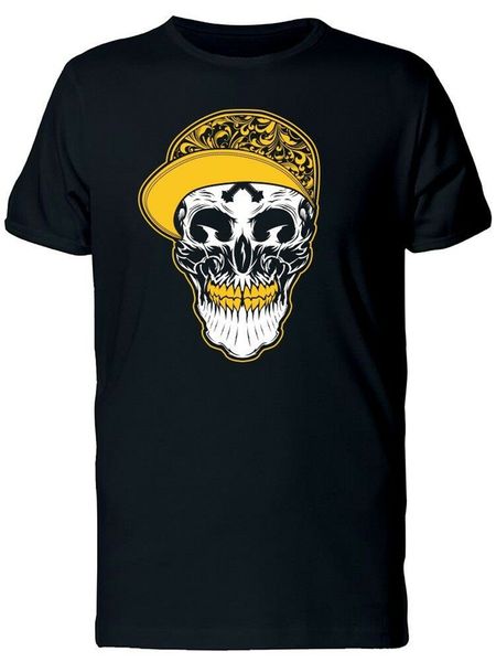 

skull with a yellow cap men's tee -image by graphic tee shirt sport hooded sweatshirt hoodie