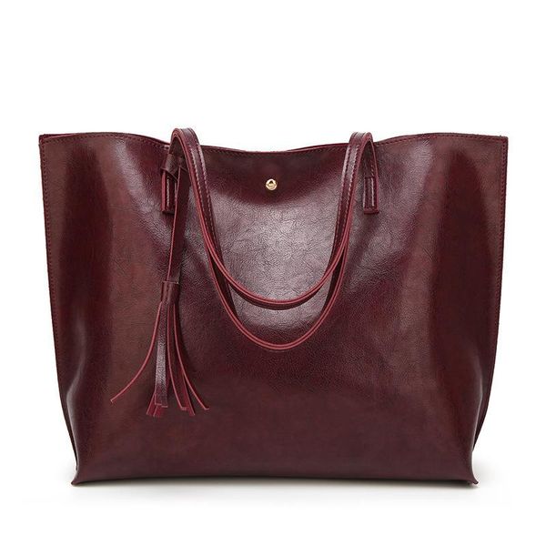 

tote bag female bag shoulder leather dark grain large capacity simple shoulder new portable ladies