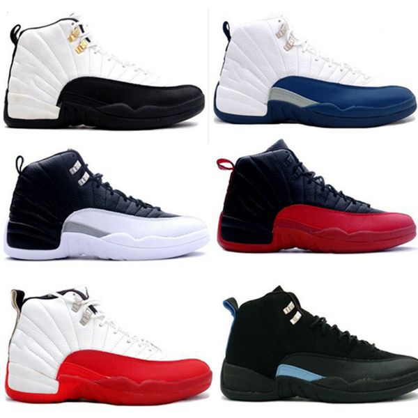 

wholesale high qaulity men's shoes 12s basketball shoes 12 french blue flu gamme cherry the master p nakeskin hot