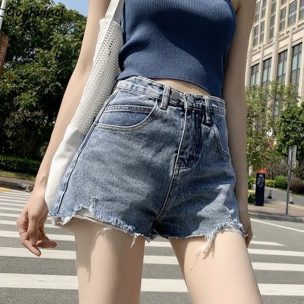 

denim shorts women vintage chic ins summer college all-match teens short trouser popular wide-leg high waisted women's clothing, White;black
