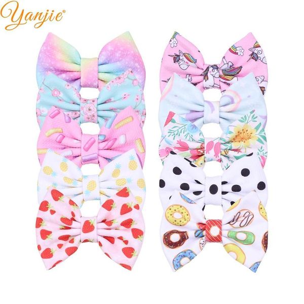 

10pcs/lot spring floral 2020 new hair bows 5'' waffle hair clip for girls hairgrip women headband barrettes diy hair accessories l, Slivery;white