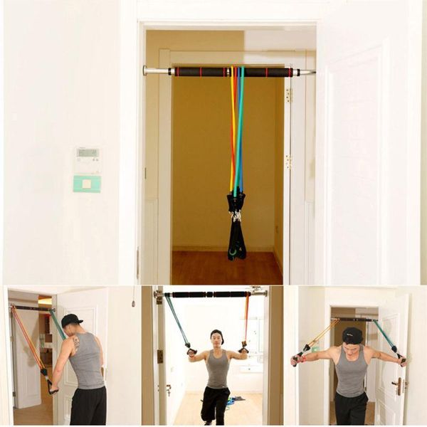 

resistance bands 8pcs band set 2 stackable exercise (10lb,30lb) with ankle strap