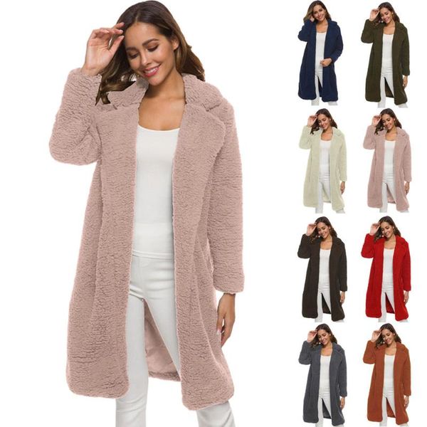 

womail winter jacket women 2020 new casual cardian loose plus size long sleeved outerwear female fashion themal coat, Black;brown