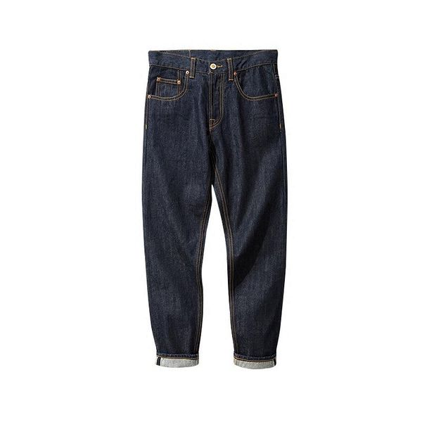 

men's jeans mbbcar indigo black original design retro heavy wash denim, Blue