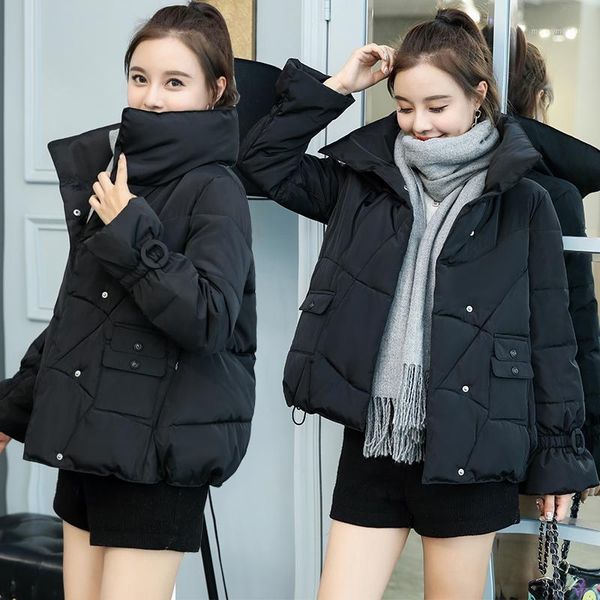 

women's down & parkas zvaqs winter coats women 2021 coat female cotton jackets fashion thick warm short clothing woman mujer chaqueta t, Black