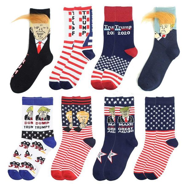 

cococat novelty donald socks men funny hair american flag pattern, Black