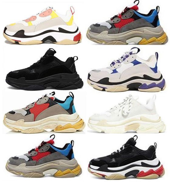 

2020 triple s low old dad sneakers combination soles boots mens womens new fashion casual shoes orinigal box, Black