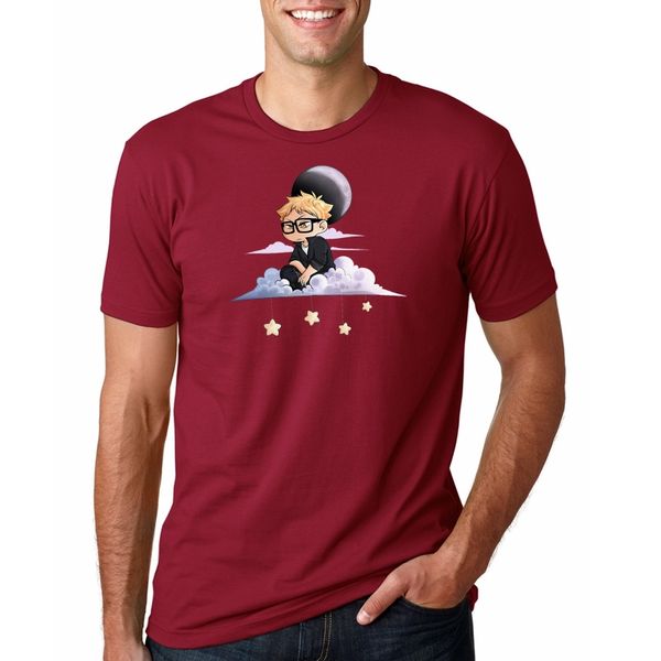 

haikyuu s цукисима kei короткий рукав классического fit summer crew neck 100% хлопок comic мужчин больших дизайнеров размер балахона футболк