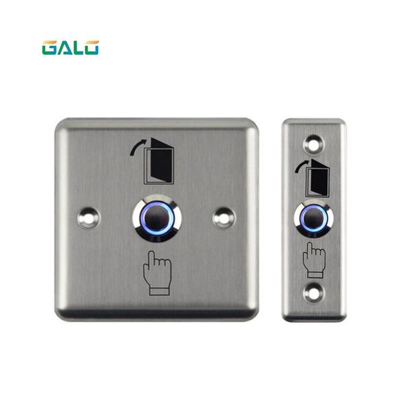 

fingerprint access control stainless steel door exit button switch with led blue backlight emergency push for home security