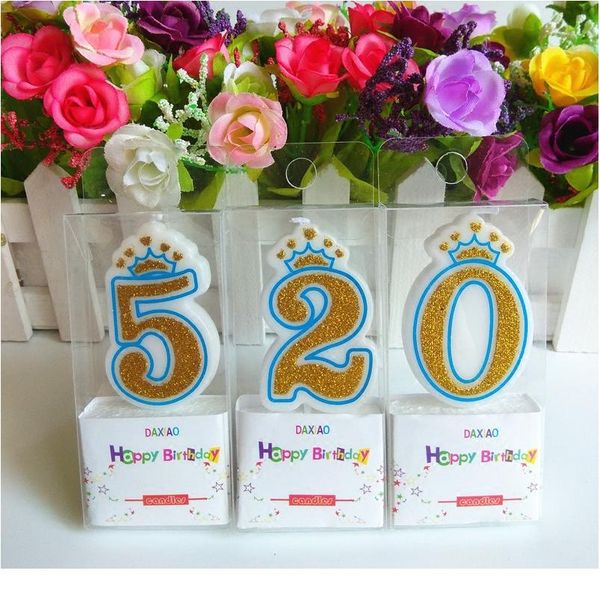 

1 pcs shinning golden pink/blue mini digital 0-9 birthday candles smoke-cake candle decoration cute kids party bbywuo