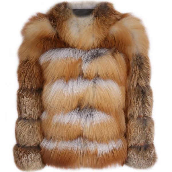 

women's fur & faux red ladies natural women real jacket long sleeve, Black