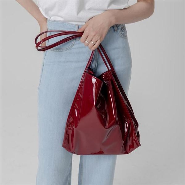 

fashion patent leather tote bag women shoulder bags luxury hobo shopper bag female large capacity women's bags 2020 famous purse