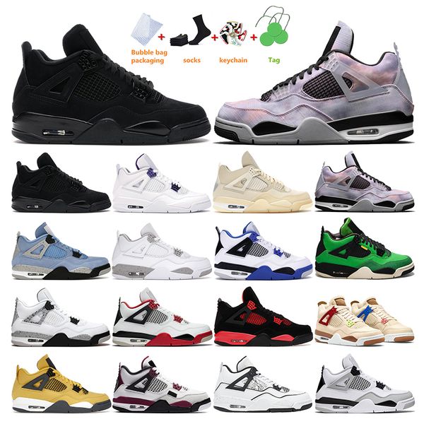 

men basketball shoes 4s zen master cat wild things white oreo university blue fired red diy purple thunder women mens sport sneakers trainer