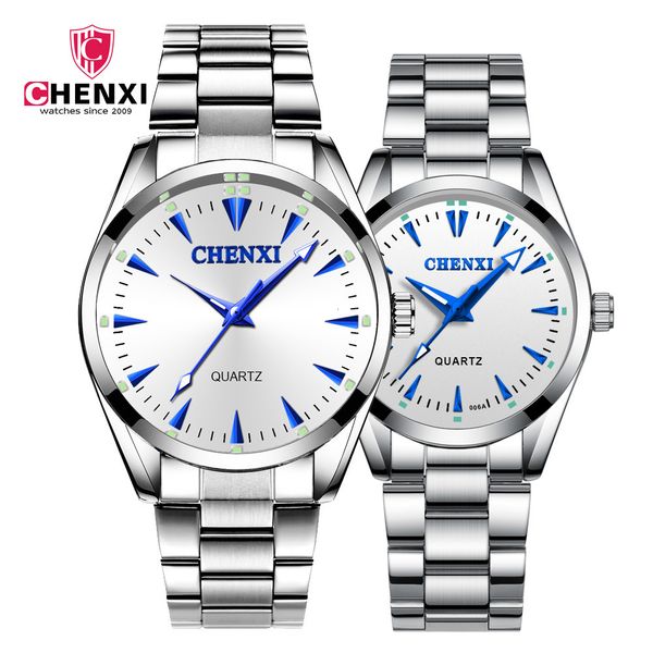 

dawn couple women's business 006a stainless steel strap men's watch