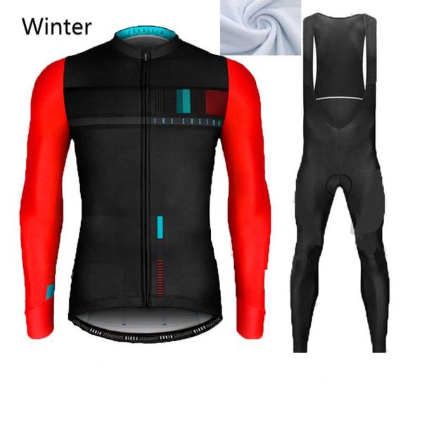 

racing sets 2021 winter warm wool long-sleeved cycling jersey ropa ciclismo professional team mountain bike men's suit, Black;blue