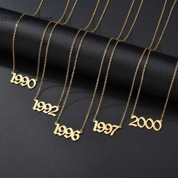 

new accessories stainless steel vintage necklace digital 1980-2019, Silver