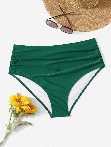 

plus plain high waisted bikini bottom q1bq#, Black