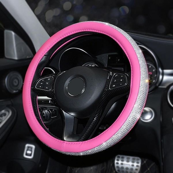 

car interior jewelry high-end steering sleeve set crystal crown diamond car steering sleeve with diamond four seasons set ladies