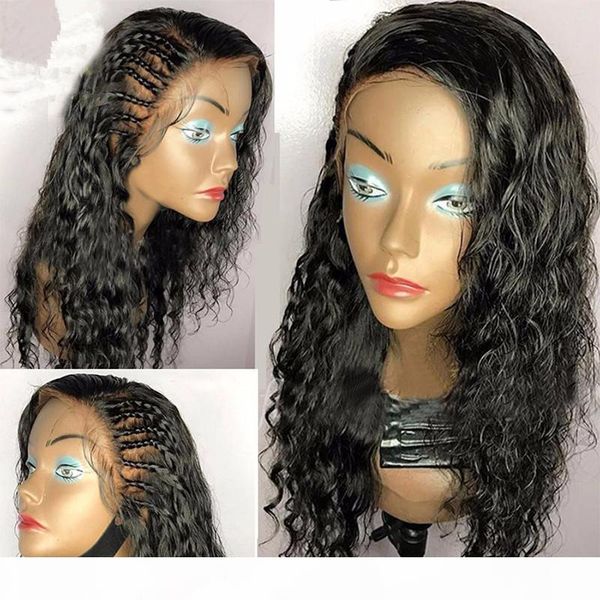

2017 new arrivals glueless lace front wigs water wave hair heat resistant synthetic lace wigs for black women