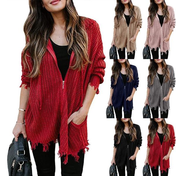 

women's sweaters t-shirt casual zipper drawstring cardigan 2021 with lambs sweater women korean 10.12, White;black