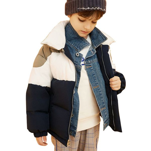 

children clothes baby boy winter coat denim jeans collar shirt down jacket