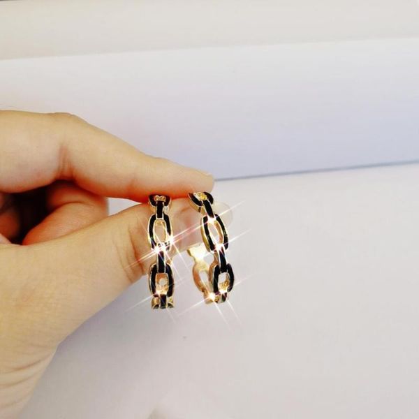 

simple metal enamel hoop earrings fashion circle hoops statement earring for women party jewelry elegant punk luxury ear brincos, Golden;silver