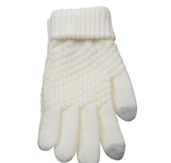 

winter thermal gloves screen white black color knit twist wool man women winter keep warm mitten wmtluh bdegarden, Blue;gray