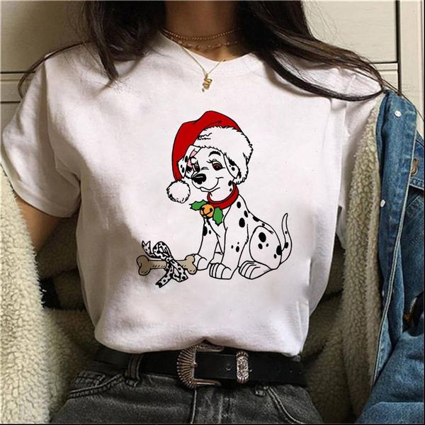 

harajuku fashion women tshirt casual kawaii dog tshirt merry christmas t shirt femme blusas short sleeve funny t shirts, White