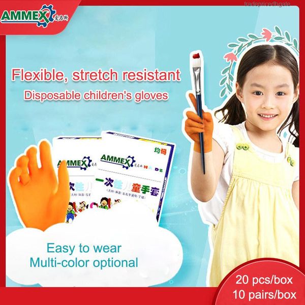

children kng 20pcs disposable nitrile ammex gloves for kids multipurpose work glove protective non-slip painting cleaning
