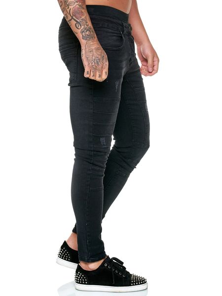 

men's hip hop tight pants casual jeans, Blue