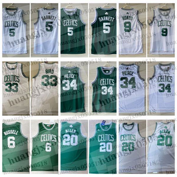 

mens kevin 5 garnett ray paul allen pierce larry 33 bird rajon bill rondo russell floral boston celtics hardwoods classics jersey, Black;red