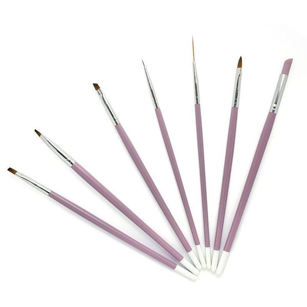 

7 pcs/set nylon nail art pen set uv gel drawing painting pen brush dotting pen nail file nail polish b qylppo