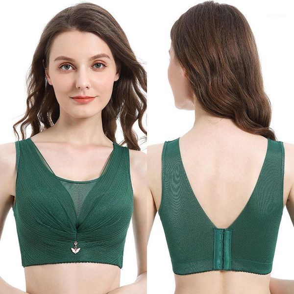 

summer thin rimless women's bra with large full cup underwear gathered anti sagging back adjustable soft solid lace bra1, Red;black