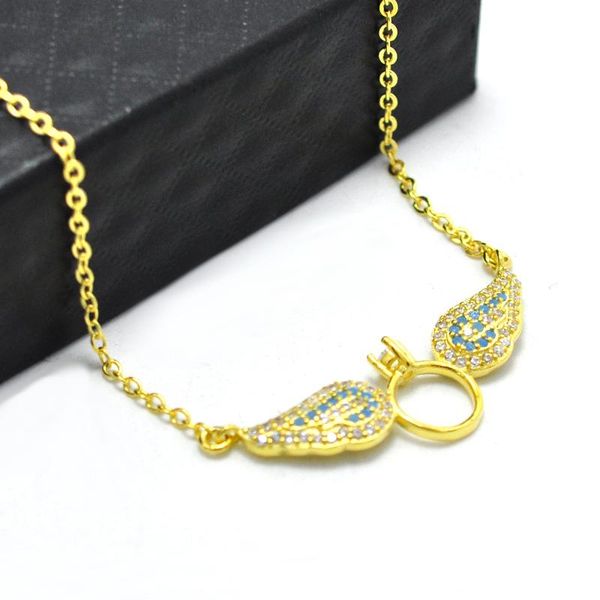 

fasara boho ювелирные изделия love angel wing подвески колье для женщин асфальтовая c циркон кристалл перо короткое ожерелье татуировки chok, Silver