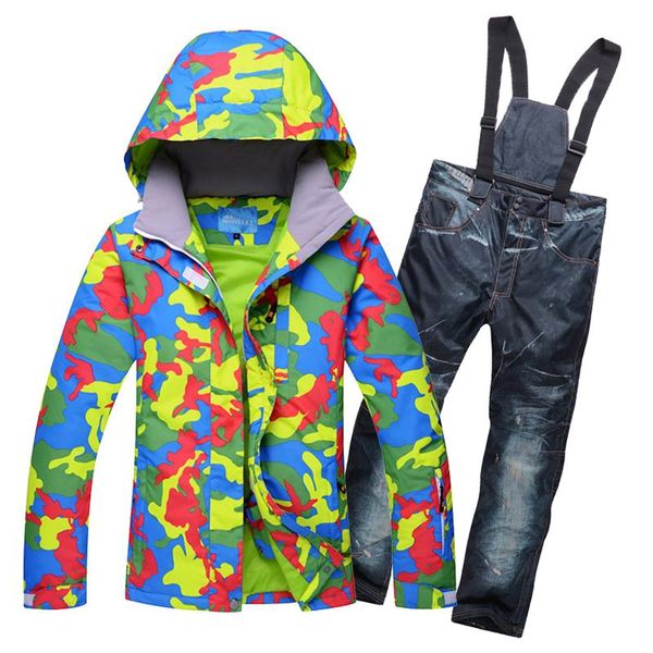 

skiing suits -30 women snow wear clothing snowboarding suit sets waterproof windproof winter mountain ski jacket and strap pant