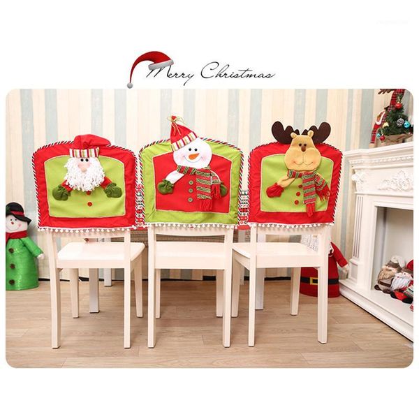 

christmas decorations 1pcs decoration santa hat red chair cover back home holiday dinner table 2021 1