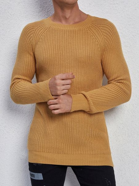 

men raglan sleeve ribbed knit sweater 14wd#, White;black