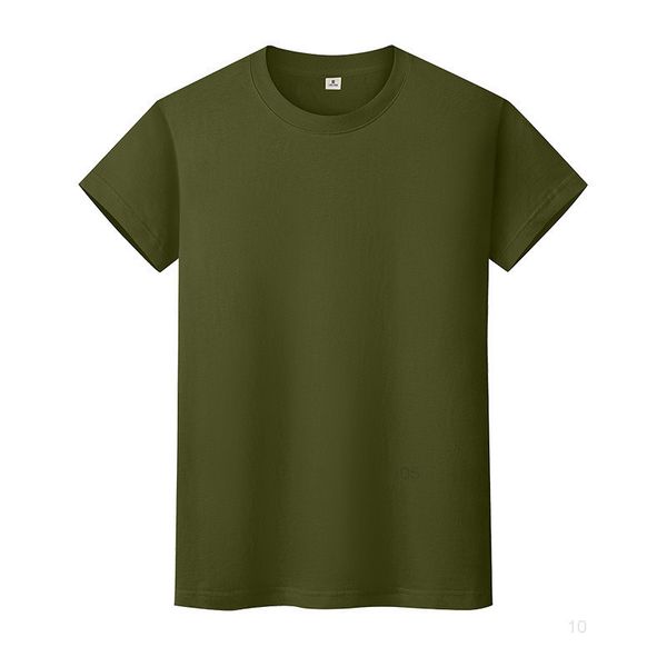 

new round neck solid color t-shirt summer cotton bottoming shirt short-sleeved mens and womens half-sleeved sso7ii